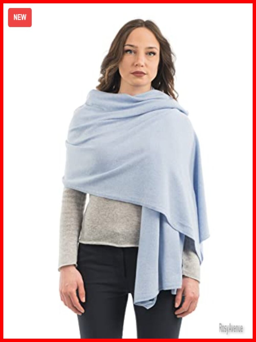 Wool Cashmere Blend Stole Wrap Pashmina Shawl Italy 24x73